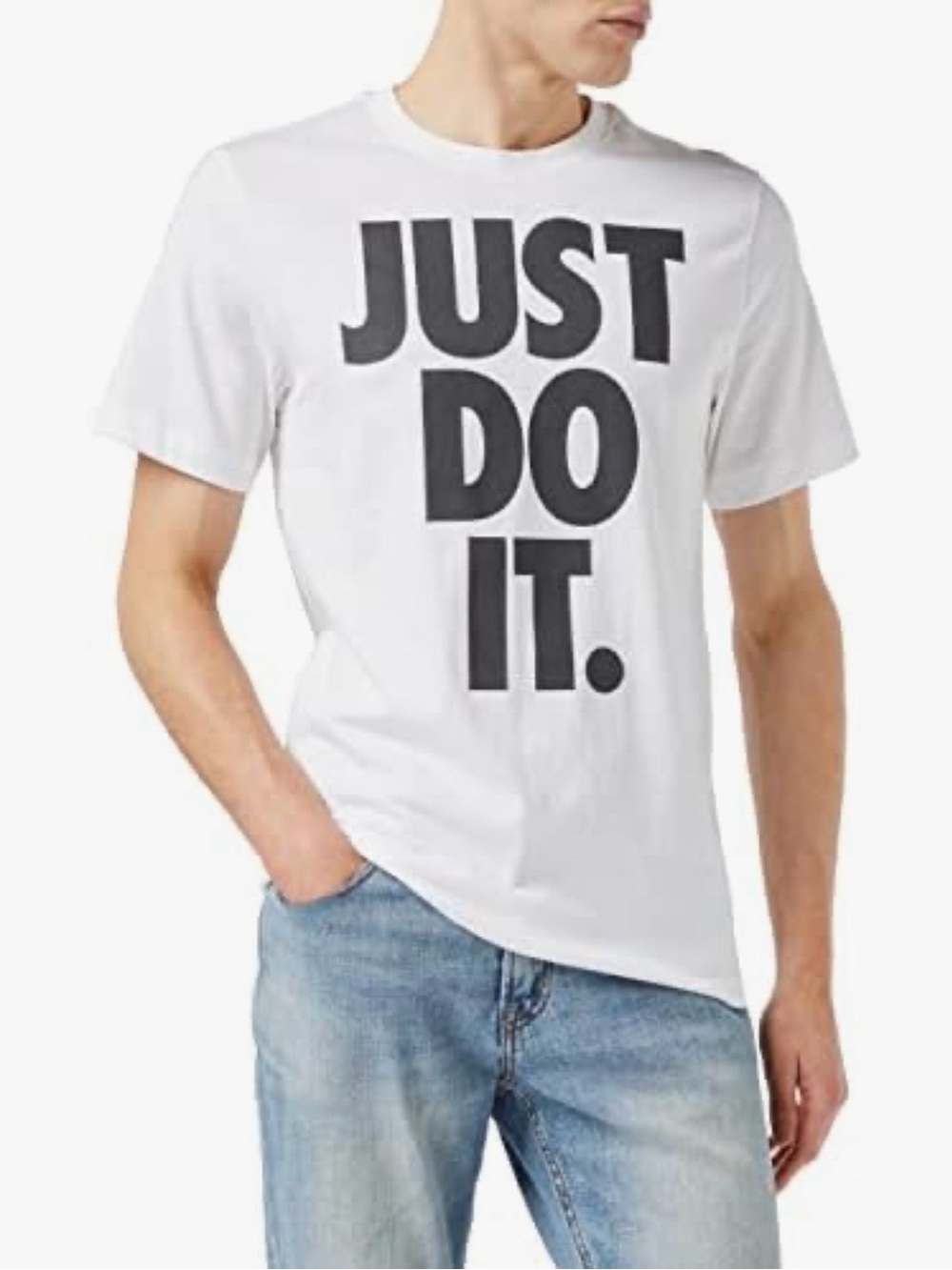 Nike Just Do It T-Shirt White with Black Logo Size Large